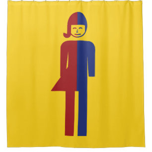 Ladyboy / Tomboy Toilet ⚠ Thai Sign ⚠ Shower Curtain