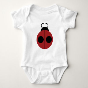 Ladybug 60s retro cool red yellow baby bodysuit
