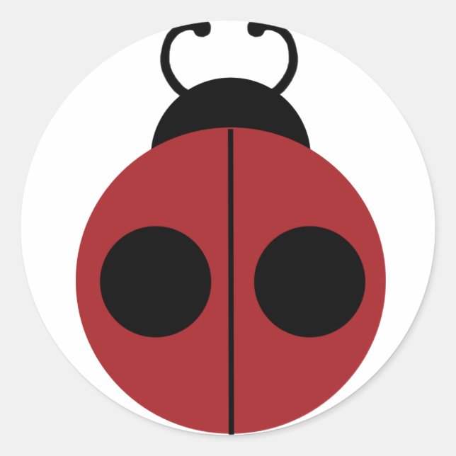 Ladybug 60s retro cool red yellow classic round sticker (Front)