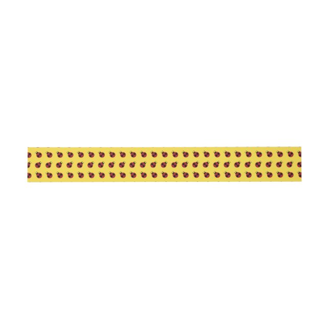 Ladybug 60s retro cool red yellow invitation belly band (Flat)