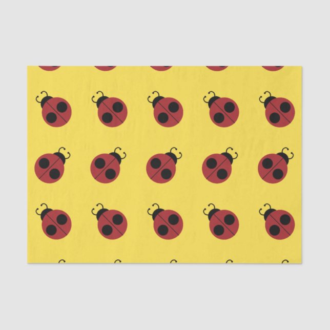 Ladybug 60s retro cool red yellow tissue paper (Front)