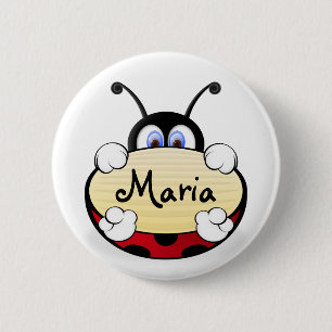 Ladybug 6 Cm Round Badge