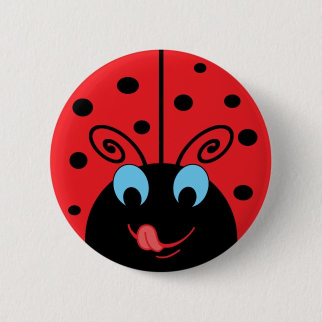 Ladybug 6 Cm Round Badge (Front)
