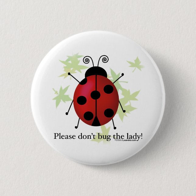 Ladybug 6 Cm Round Badge (Front)