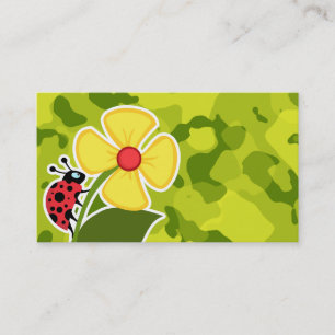 Ladybug; Acid Green Camo; Camouflage Business Card