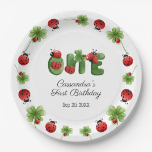 Ladybug Alphabet Letter Kids 1st Birthday Welcome Paper Plate