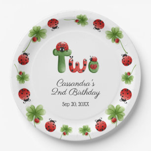 Ladybug Alphabet Letter Kids 2nd Birthday Welcome Paper Plate