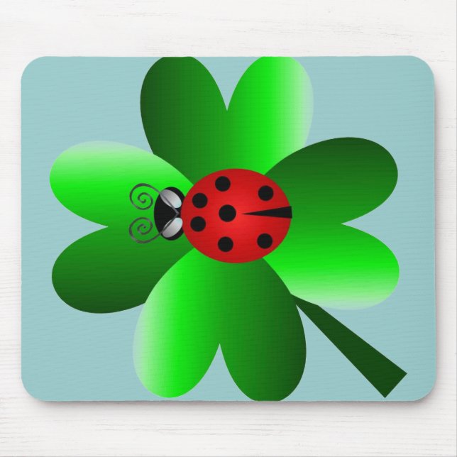 Ladybug and 4 leaf clover mouse mat (Front)