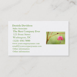 Ladybug and Bleeding Heart Flower Business Card