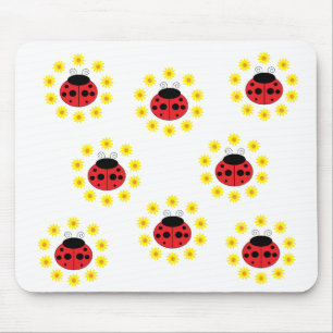 Ladybug and Daisies Mousepad