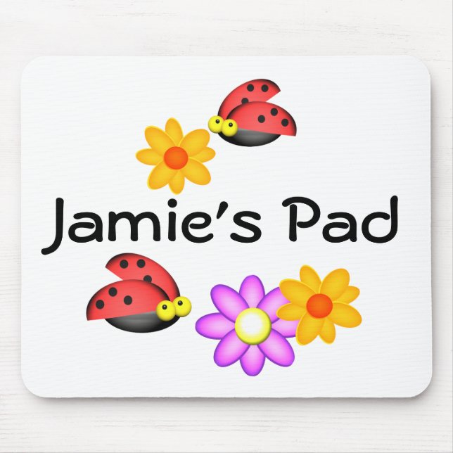 Ladybug and Flowers Mouse Mat (Front)