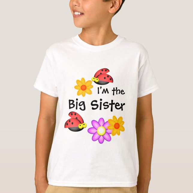 Ladybug and Flowers T-Shirt (Front)