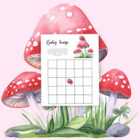 Ladybug and mushrooms - Baby shower bingo game