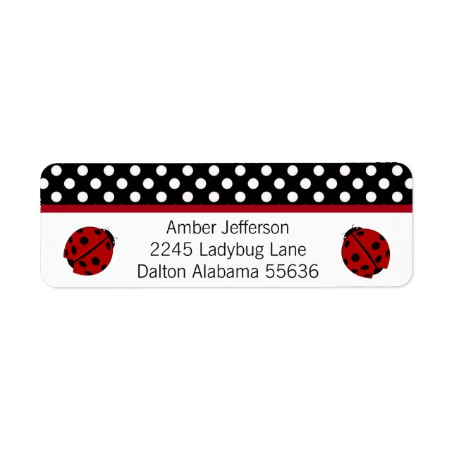 Ladybug and Polka-dot Address Labels (Front)