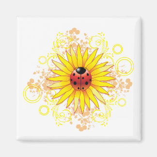 Ladybug and Sunflower Magnet