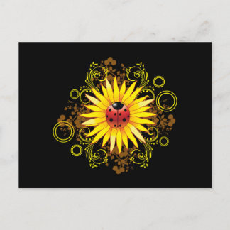 Ladybug and Sunflower Postcard