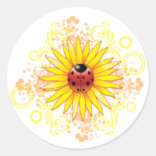 Ladybug and Sunflower Sticker