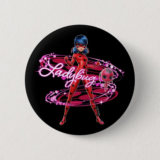Ladybug and Tikki Graphic 6 Cm Round Badge (Front)