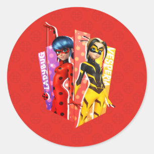 Ladybug and Vesperia Graphic Classic Round Sticker