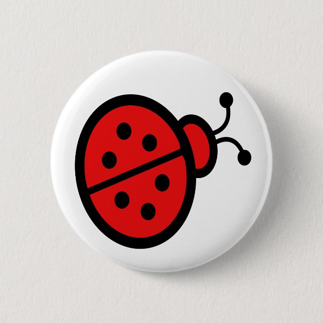 Ladybug Art 6 Cm Round Badge (Front)