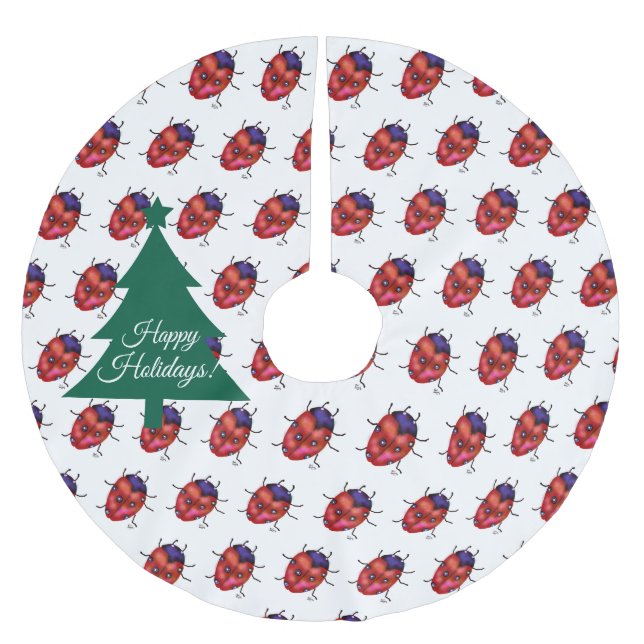 LADYBUG ART BRUSHED POLYESTER TREE SKIRT (Front)