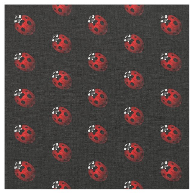 Ladybug Art Fabric Ladybird Fabric Cotton or Poly (Close Up)