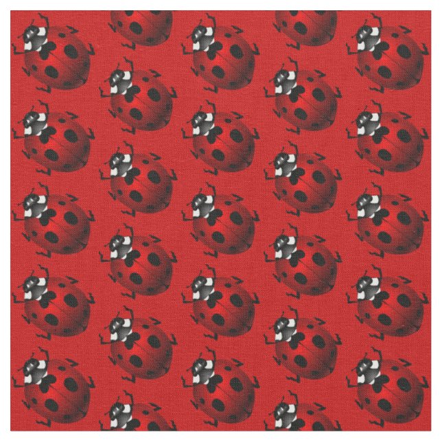 Ladybug Art Fabric Ladybird Fabric Cotton or Poly (Close Up)