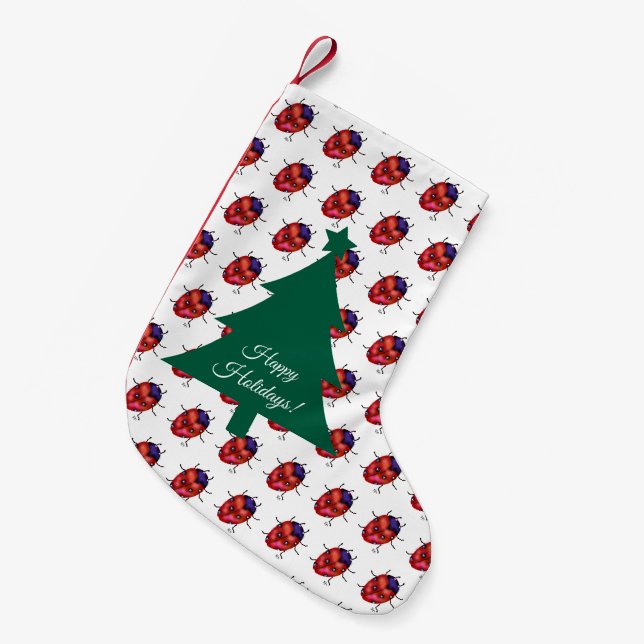 LADYBUG ART SMALL CHRISTMAS STOCKING (Front (Hanging))