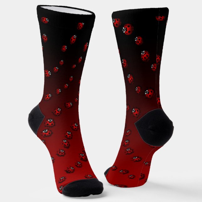 Ladybug Art Socks Cute Ladybird Socks Customize (Angled)