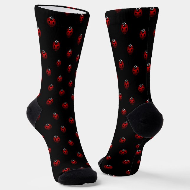 Ladybug Art Socks Cute Ladybird Socks Customize (Angled)