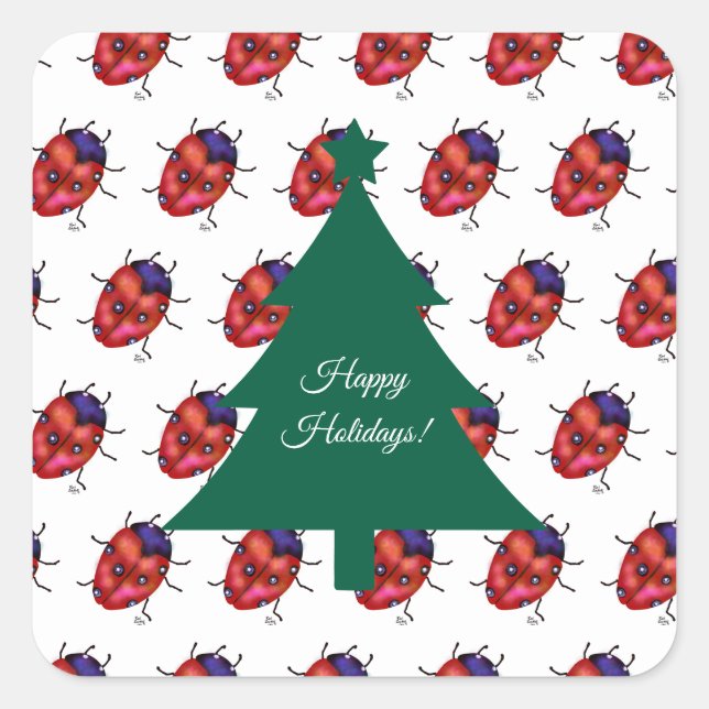 LADYBUG ART SQUARE STICKER (Front)