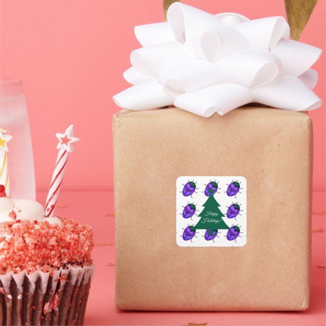 LADYBUG ART SQUARE STICKER (Party)