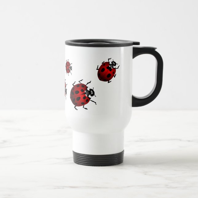 Ladybug Art Travel Mug Beer Glass Ladybug  Cup (Right)
