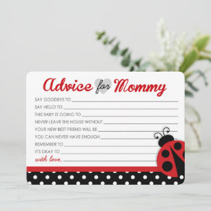 Ladybug Baby Shower Advice Cards