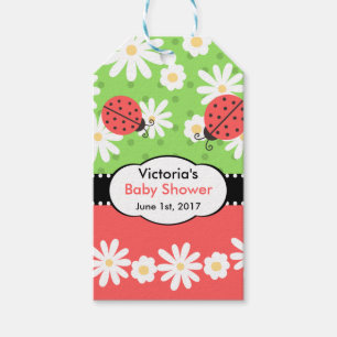Ladybug Baby Shower/Birthday Tag - Red,Black,Lime