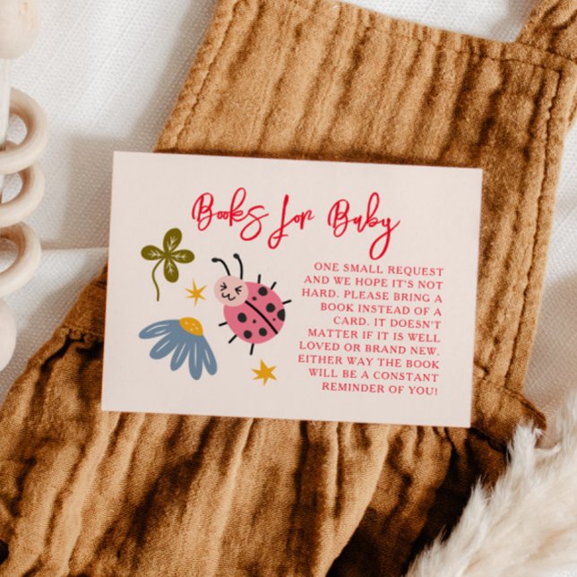Ladybug Baby Shower Book Request  Enclosure Card (Creator Uploaded)