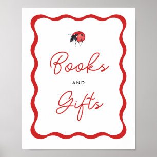 Ladybug Baby Shower Books and Gifts Sign