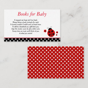 Ladybug Baby Shower Books for Baby Enclosure Card