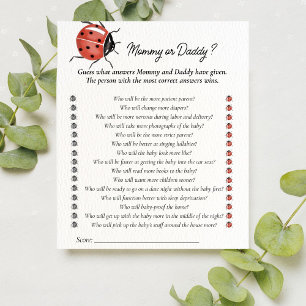 Ladybug Baby Shower Guess Who Mummy or Daddy Game