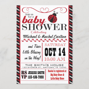 Ladybug Baby Shower Invitation