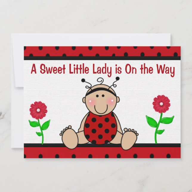 Ladybug Baby Shower Invitation (Front)