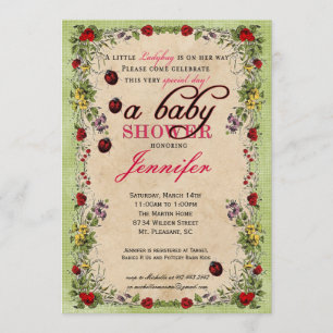 Ladybug Baby Shower Invitation