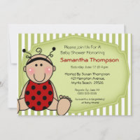 Ladybug Baby Shower  Invitation