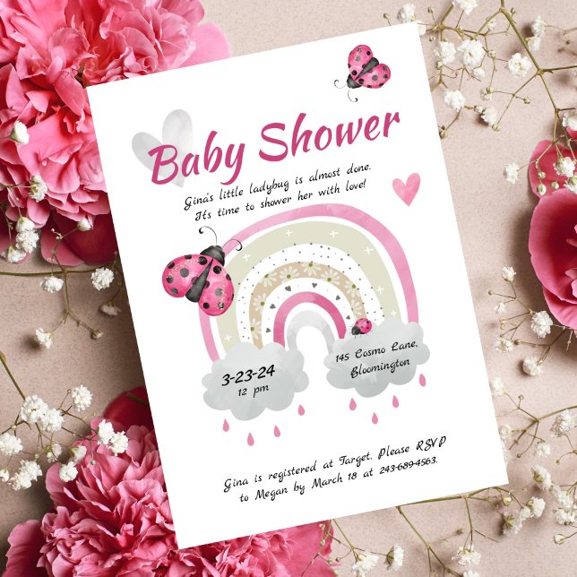 Ladybug Baby Shower Invitation (Creator Uploaded)