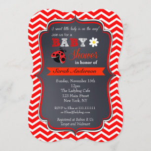 Ladybug Baby Shower Invitations