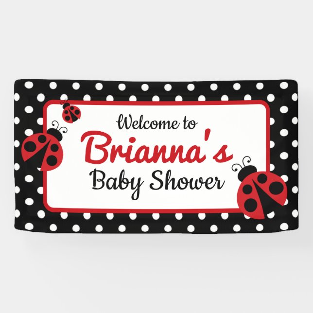 Ladybug Baby Shower or Birthday Party Banner (Horizontal)