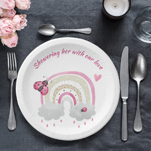 Ladybug Baby Shower Plate