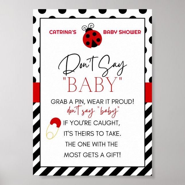 Ladybug Baby Shower Sign (Front)