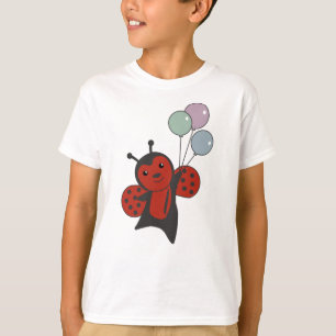 Ladybug Balloons Flies Cute Animals For Kids T-Shirt
