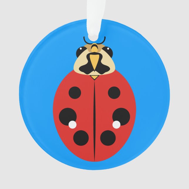 Ladybug Beetle Red Ornament (Front)